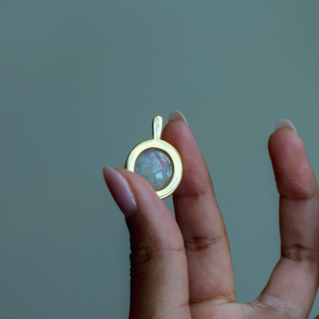 14k Opal and Emerald Pendant