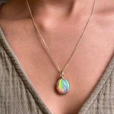 14k Ethiopian Honeycomb Opal Pendant with Gold Granules