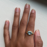 14k Aquamarine Tapered Signet Ring