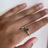18k Indicolite Tourmaline and Diamond Ring