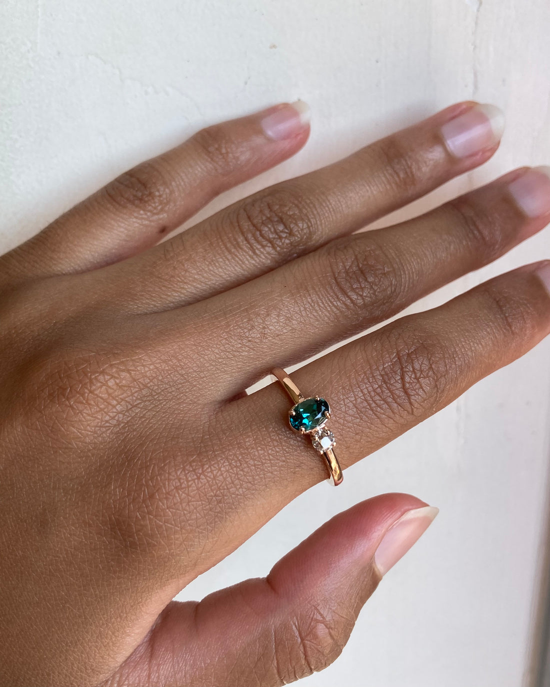 18k Indicolite Tourmaline and Diamond Ring