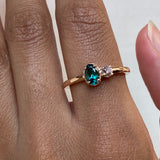 18k Indicolite Tourmaline and Diamond Ring