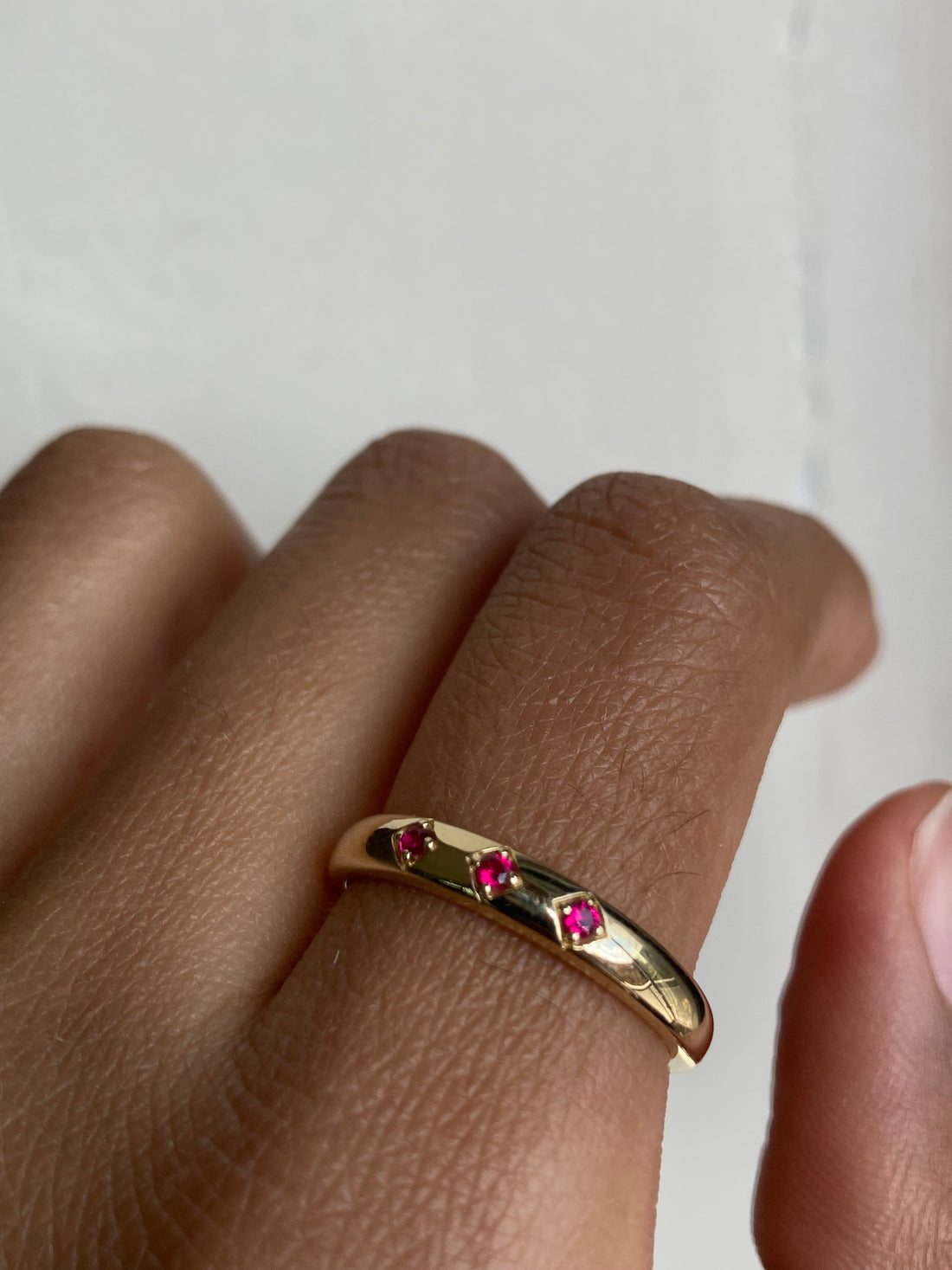 14k Ruby Ellipses Band