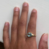 14k Aquamarine Tapered Signet Ring