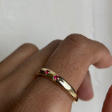 14k Ruby Ellipses Band
