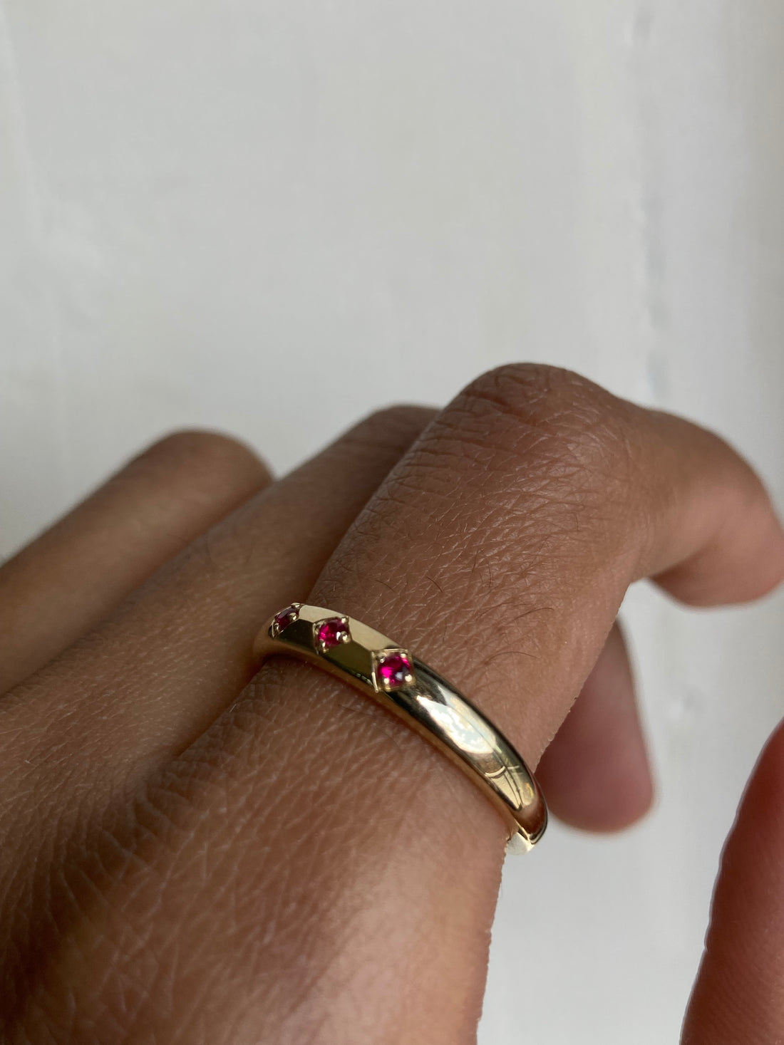 14k Ruby Ellipses Band