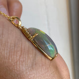 Eclipse - 14k Opal and Diamond Pendant