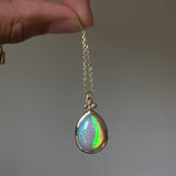 14k Ethiopian Honeycomb Opal Pendant with Gold Granules
