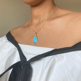 The Azul Grand - 14k Opal and Diamond Pendant