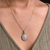 14k Ethiopian Honeycomb Opal Pendant with Gold Granules