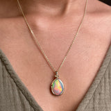 14k Ethiopian Honeycomb Opal Pendant with Gold Granules