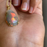 Eclipse - 14k Opal and Diamond Pendant