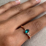 18k Indicolite Tourmaline and Diamond Ring