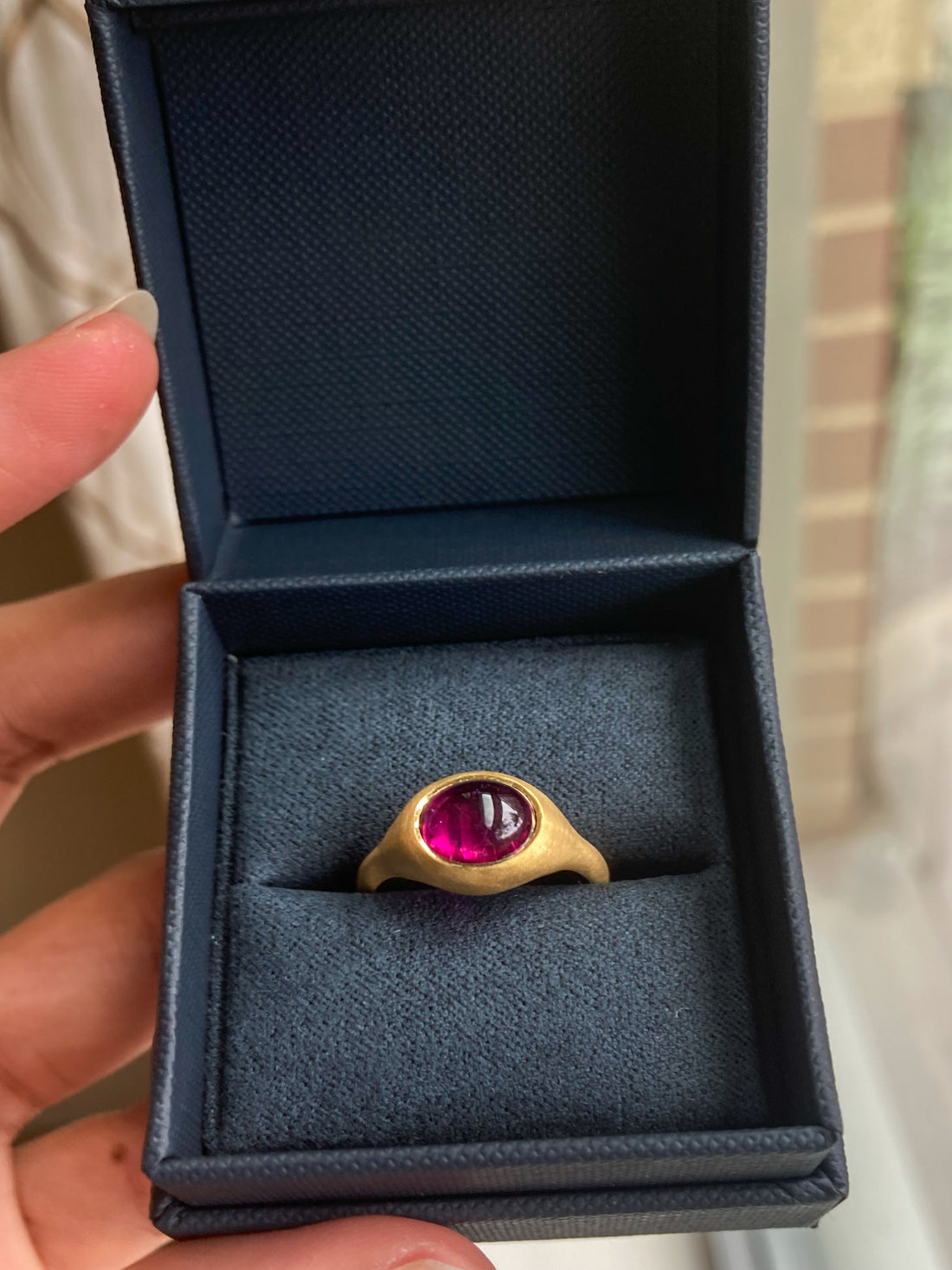 Glacè - 14k Rubellite Grand Signet Ring