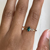 18k Indicolite Tourmaline and Diamond Ring