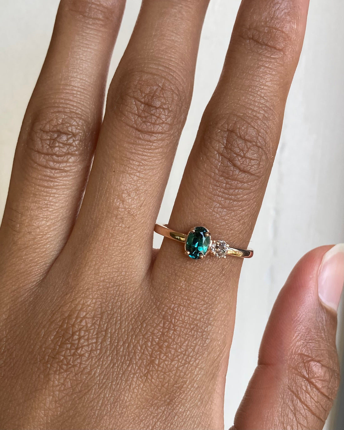 18k Indicolite Tourmaline and Diamond Ring