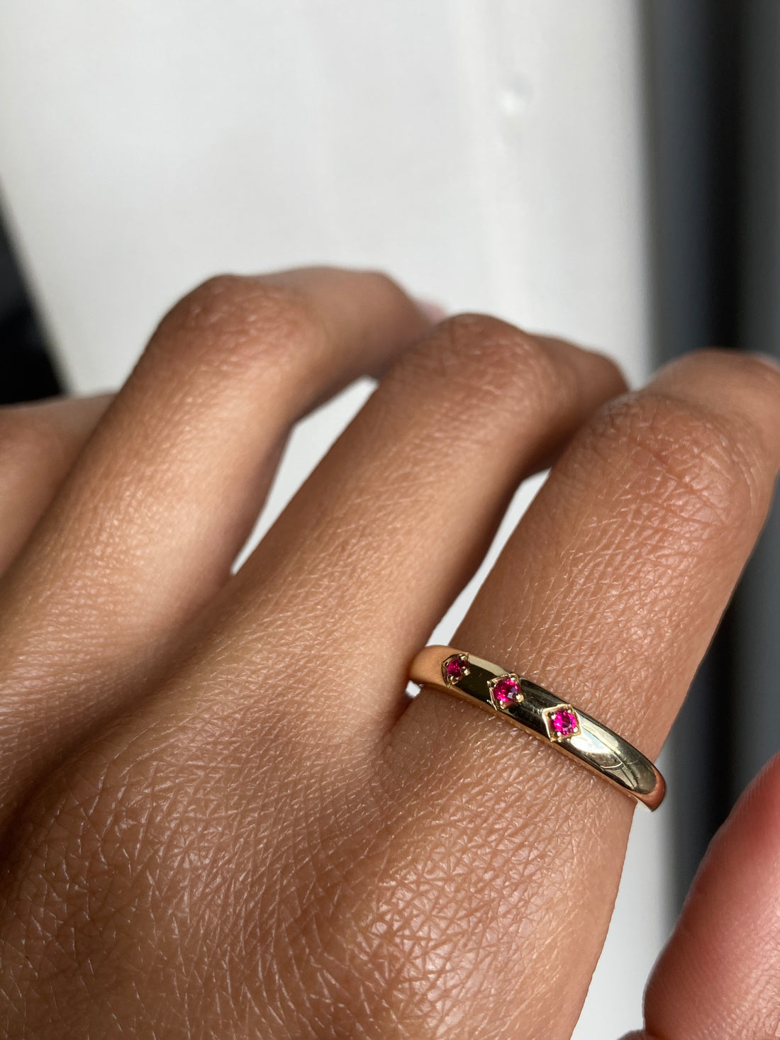 14k Ruby Ellipses Band