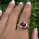 Glacé Grand - 14k Rubellite Signet Ring