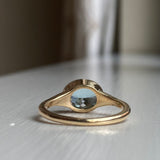 14k Aquamarine Tapered Signet Ring