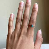 18k Indicolite Tourmaline and Diamond Ring