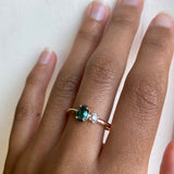 18k Indicolite Tourmaline and Diamond Ring