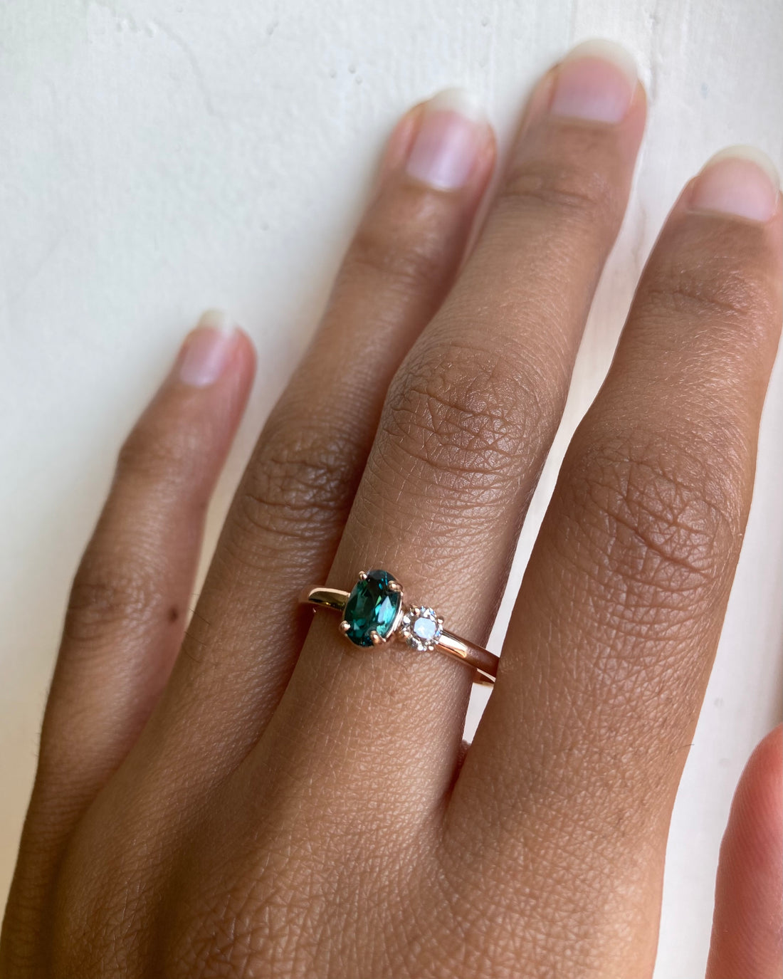 18k Indicolite Tourmaline and Diamond Ring