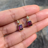 Dahlia - 18k Pink Tourmaline and Diamond Earrings