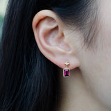 Dahlia - 18k Pink Tourmaline and Diamond Earrings