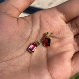 Dahlia - 18k Pink Tourmaline and Diamond Earrings