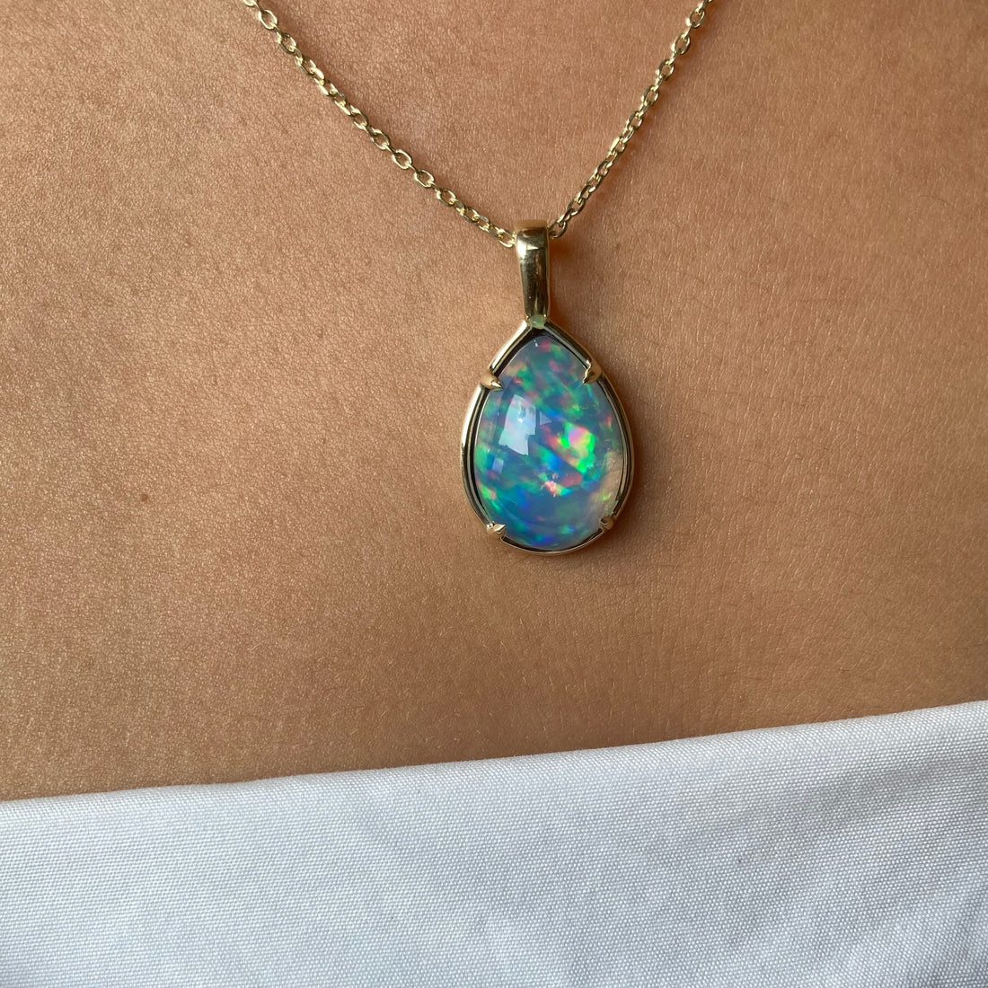 The Azul Mini - 14k Opal Pendant