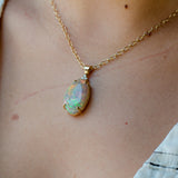 Oracle - 14k Opal and Diamond Pendant