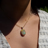 Oracle - 14k Opal and Diamond Pendant