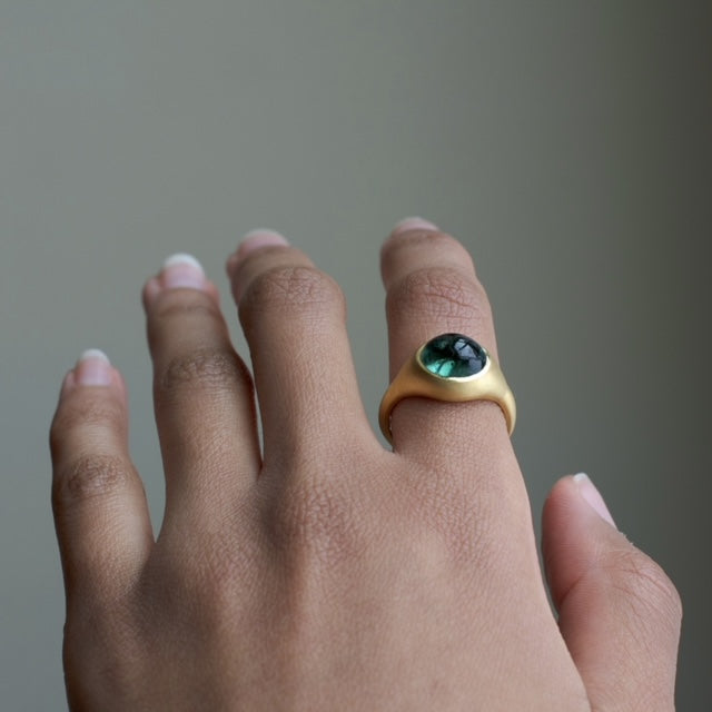 14k Grand Signet Tourmaline Ring