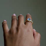 Glacé - 14k Rainbow Moonstone Signet Ring