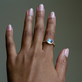 Glacé - 14k Rainbow Moonstone Signet Ring