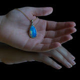 The Azul Grand - 14k Opal and Diamond Pendant