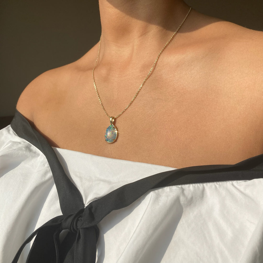 The Azul Mini - 14k Opal Pendant