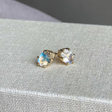 Selene - 14k Oval Cut Moonstone Studs