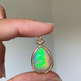 14k Ethiopian Honeycomb Opal Pendant with Gold Granules