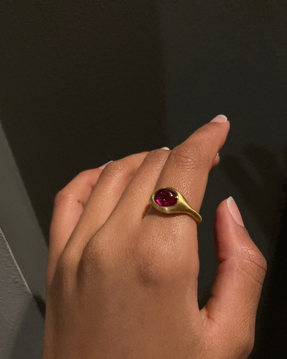 Glacè - 14k Rubellite Grand Signet Ring