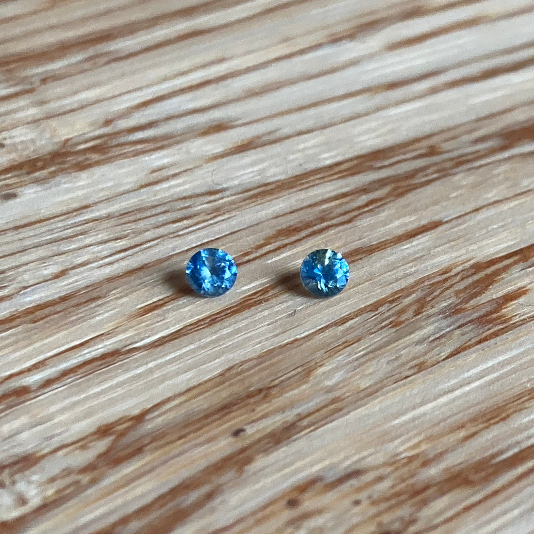 Reserved: Custom 14k Hoops with Montana Sapphire