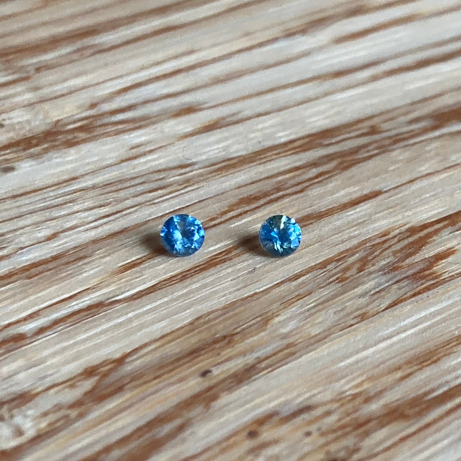 Reserved: Custom 14k Hoops with Montana Sapphire