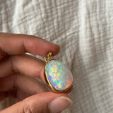 14k White Opal Pendant