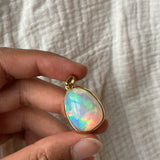 14k White Opal Pendant