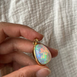 14k White Opal Pendant