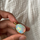 14k White Opal Pendant