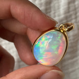 14k White Opal Pendant