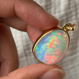 14k White Opal Pendant