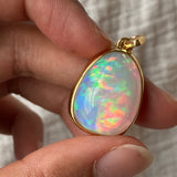 14k White Opal Pendant