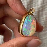 14k White Opal Pendant